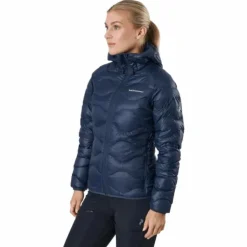 W Helium Down Hood Jacket Blue Shadow