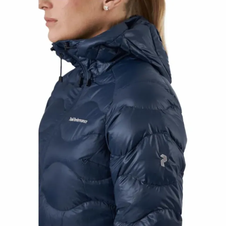 W Helium Down Hood Jacket Blue Shadow