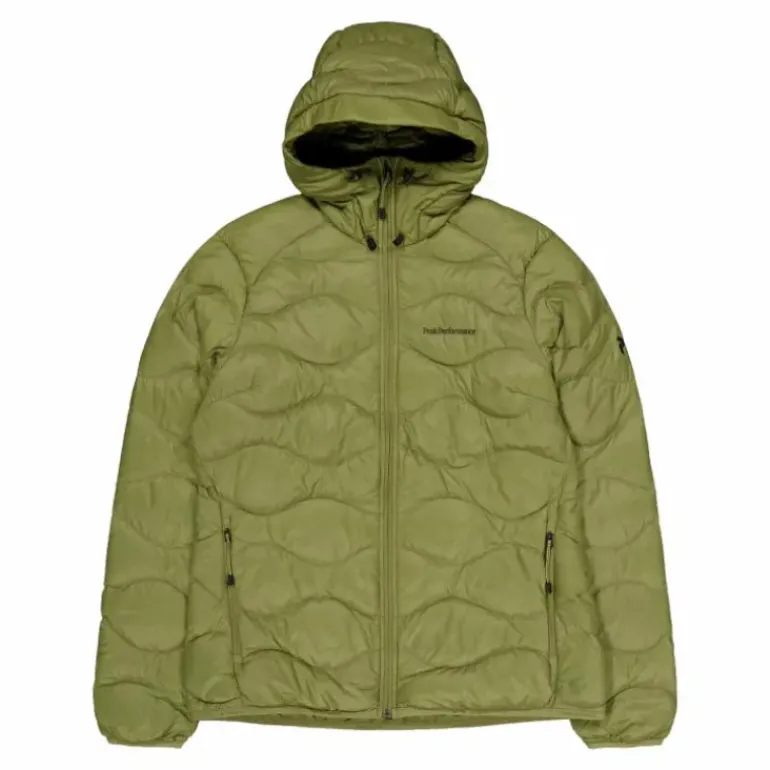 W Helium Down Hood Jacket Snap Green