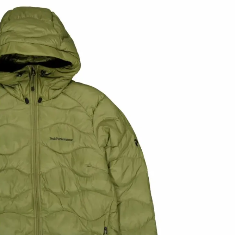 W Helium Down Hood Jacket Snap Green