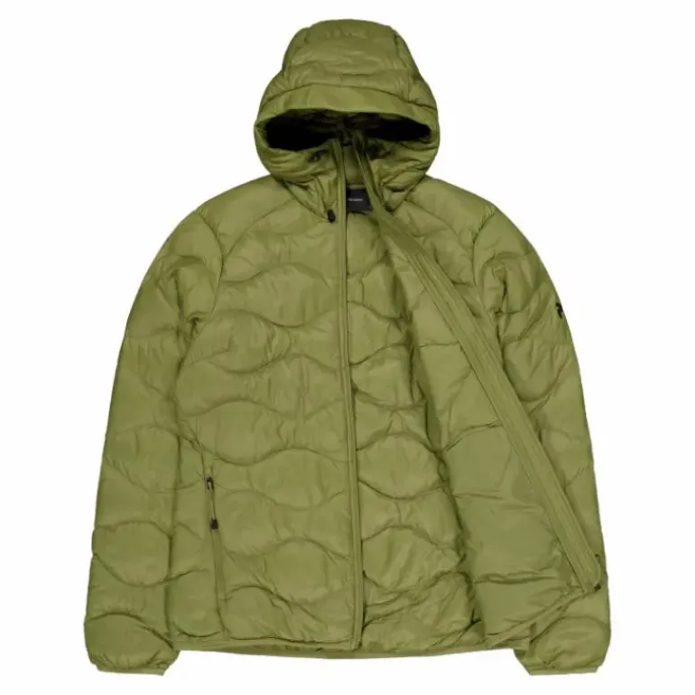 W Helium Down Hood Jacket Snap Green