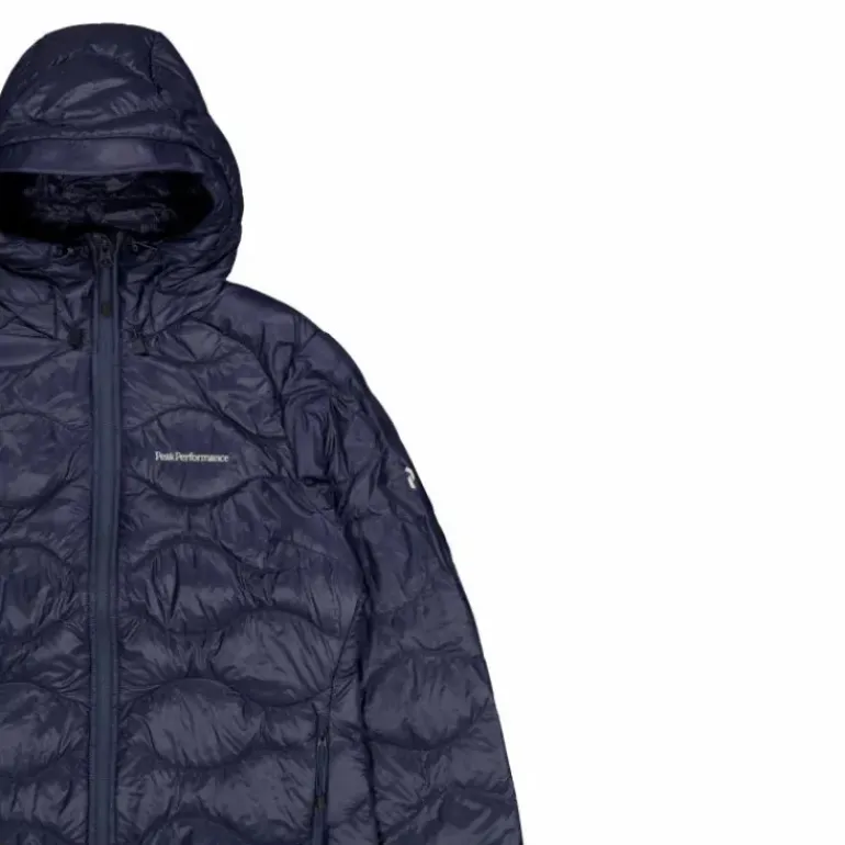 W Helium Down Hood Jacket Blue Shadow