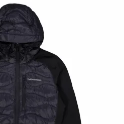 W Helium Down Hybrid Hood Black