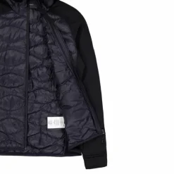 W Helium Down Hybrid Hood Black