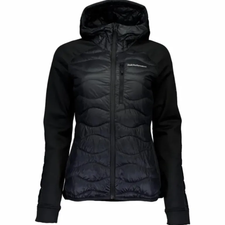 W Helium Down Hybrid Hood Black