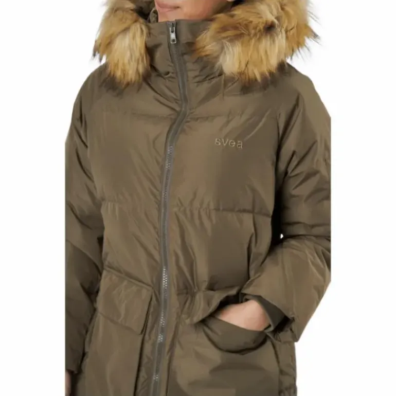 W. Loose Fur Hood Coat Mole