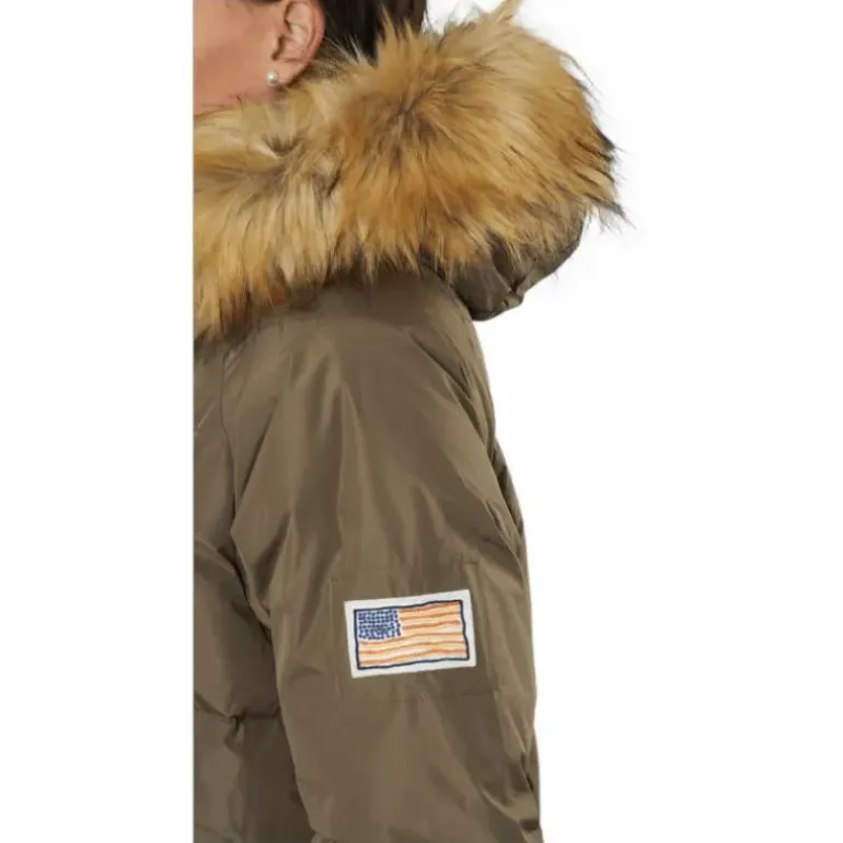 W. Loose Fur Hood Coat Mole