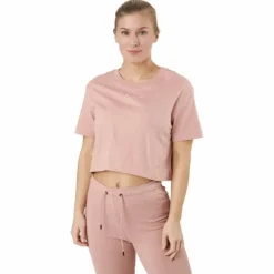W Nsw Crop Ss Tee Prnt Rose Whisper/white