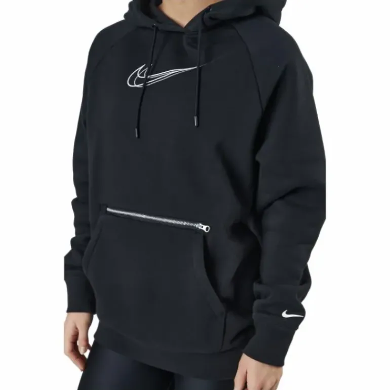 W Nsw Po Hoodie Os Bb Flc Prnt Black/white