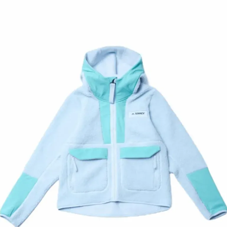 W Terrex Sherpa Fullzip Fleece Acid Mint / Halo Blue