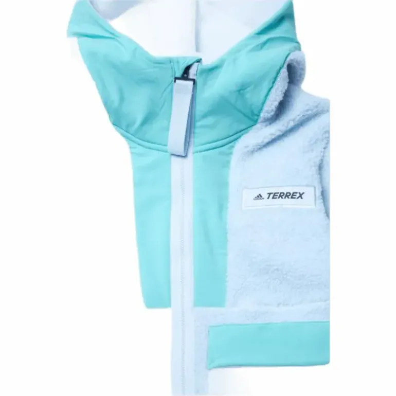 W Terrex Sherpa Fullzip Fleece Acid Mint / Halo Blue