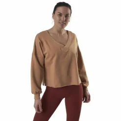 Yoga Off-Mat Fleece V-Neck Pink/White